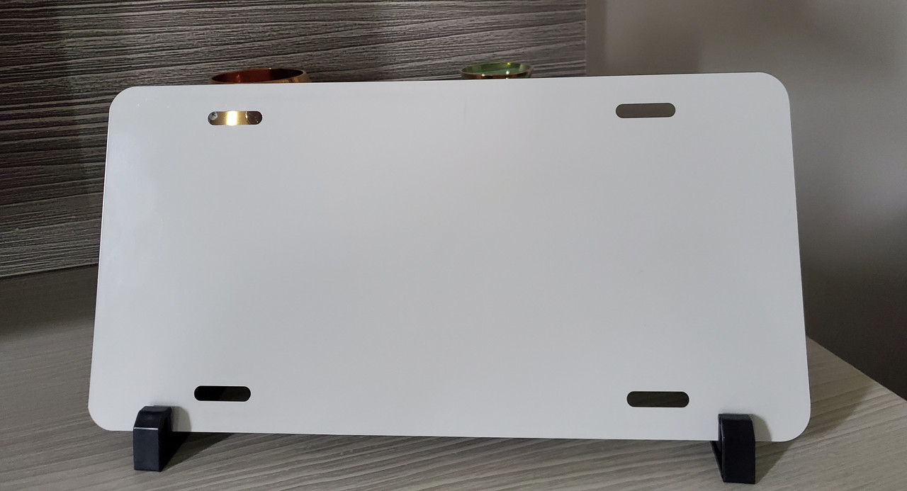 6x12 License Plate High Gloss White Sublimation Blank .026 Thick